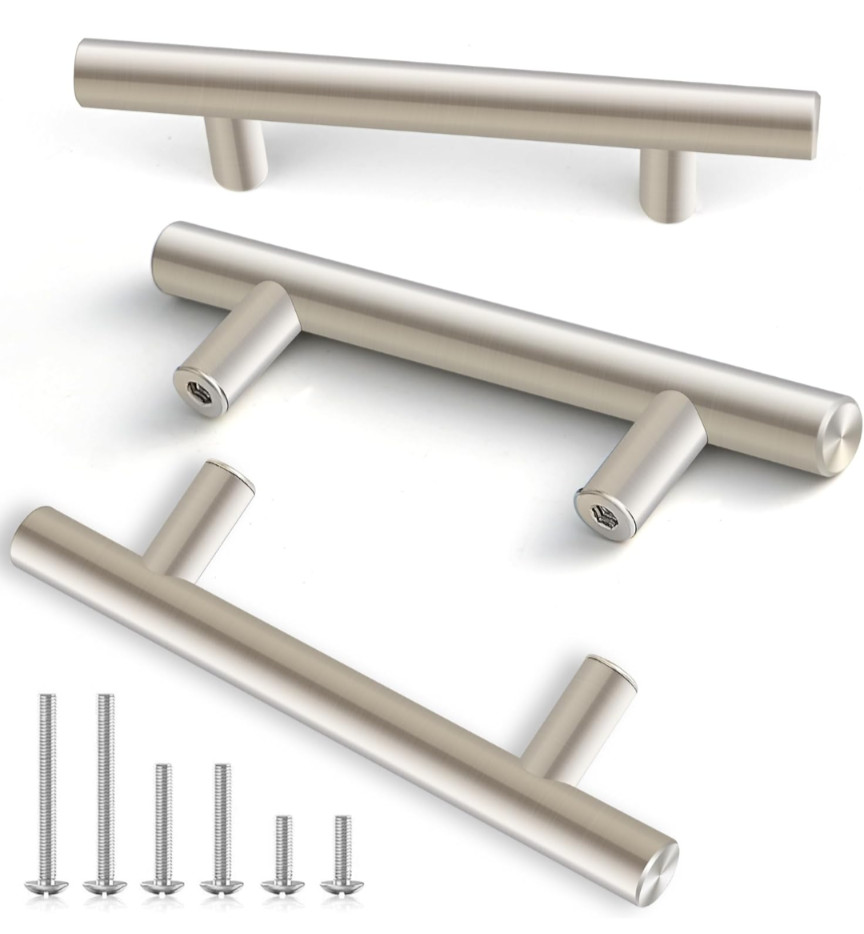 30 Pack 5" Brushed Nickel Drawer Cabinet Pulls 3" hole centers multisize screws