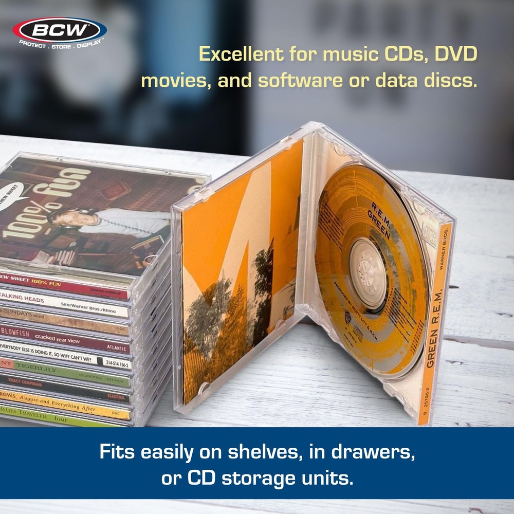 Clear CD Jewel Cases - 10 Pack | Standard Single Disc Replacement Cases | Cla...