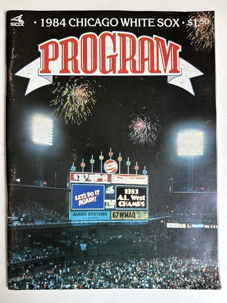 1984 Chicago White Sox vs Texas Rangers Baseball Program