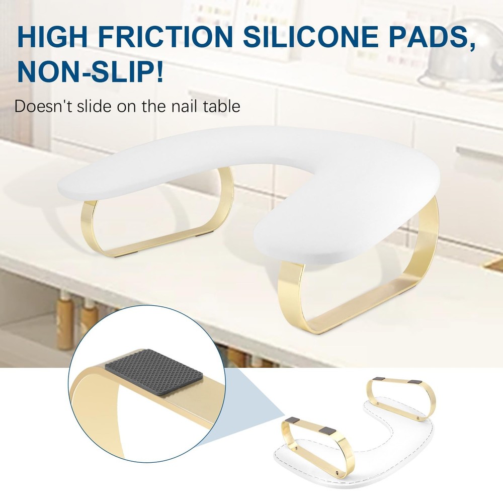 Arm Rest for Nails Tech, U-Shaped Manicure Nail Stand, White