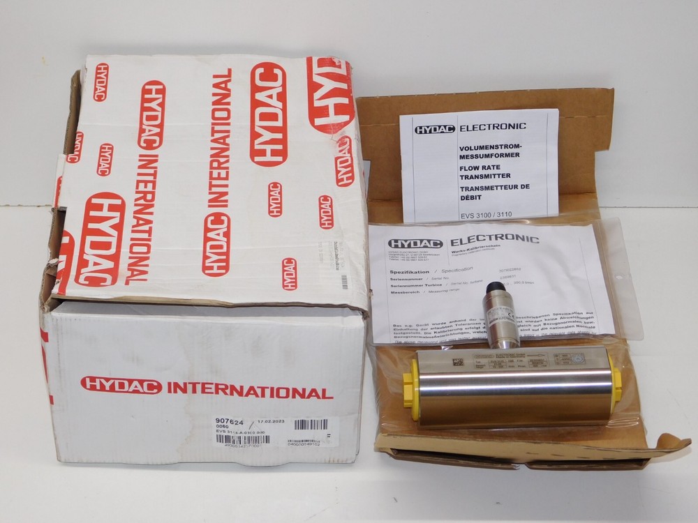 New Hydac EVS 3114-A-0300-000 Flow Rate Transmitter Module 907624 Unit Germany
