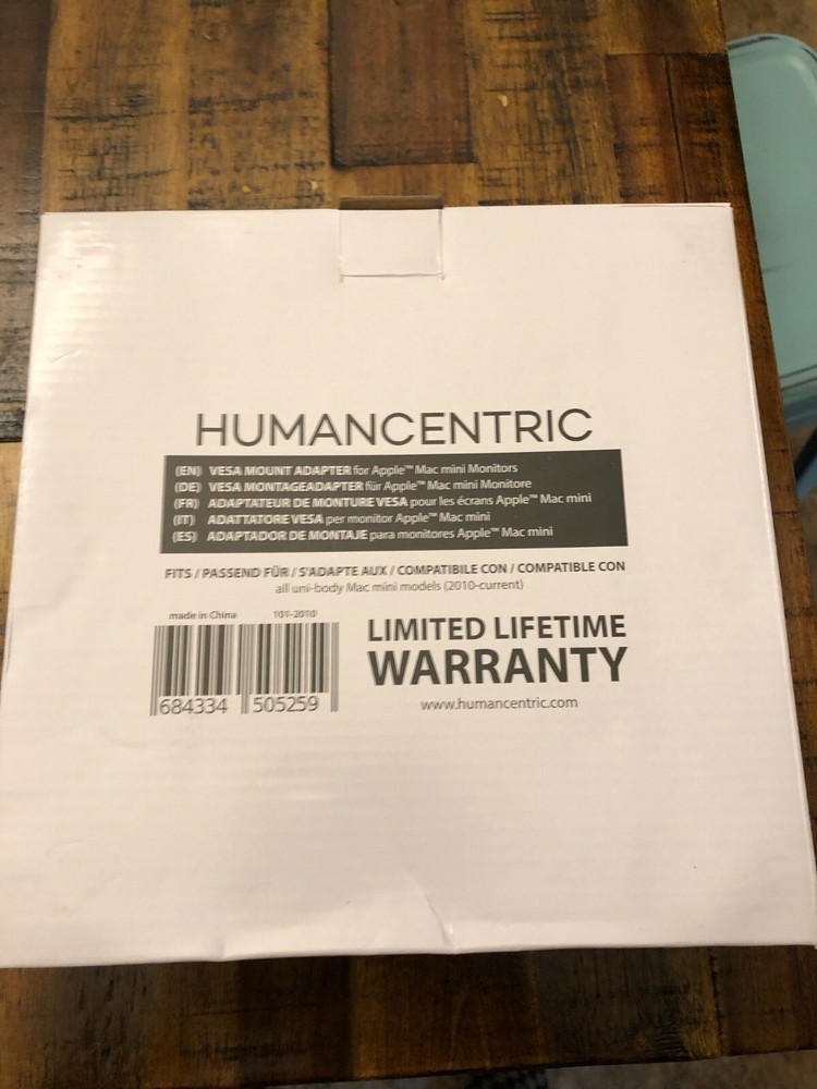 HumanCentric Mac Mini Mount VESA 101-2010