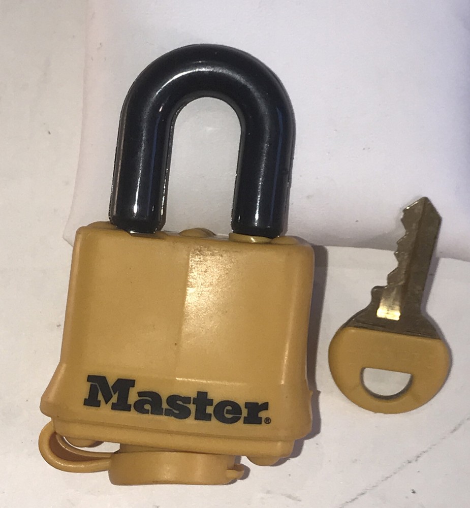 Master Lock Tough Under Fire Yellow Weather Resistant Pad Lock