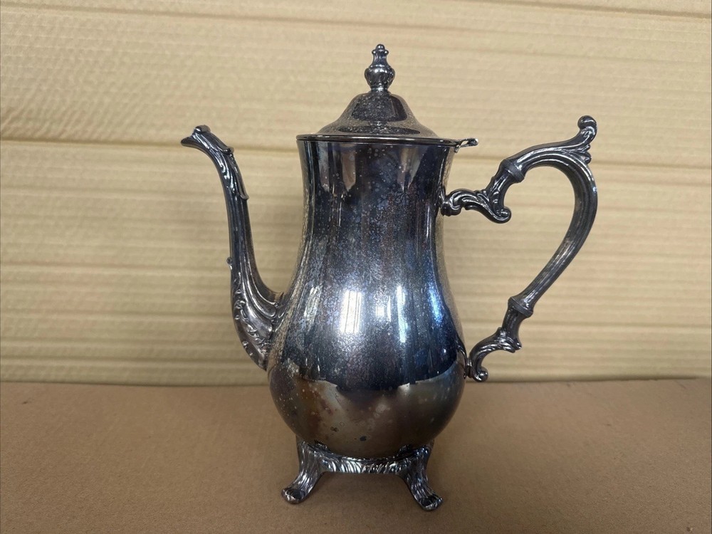 Wm. Rogers Silverplate Coffee Pot Ornate Antique