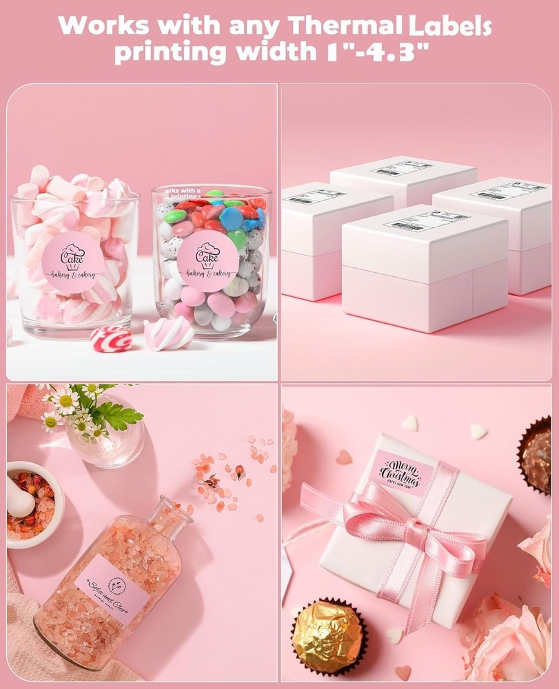 MUNBYN Bluetooth Thermal ship Label Printer, with iOS, Android, PC, Chrome OS