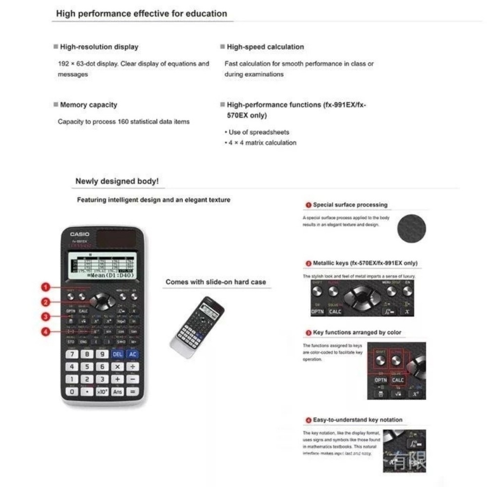 Casio Fx-991ex Classwiz Advanced Engineering Scientific Calculator-552 Function