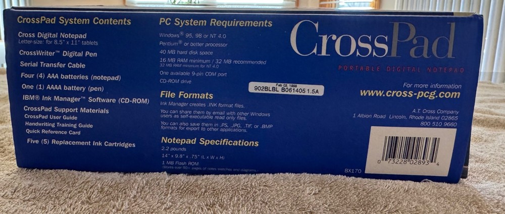 CrossPad Portable Digital Notepad CP41001-01XPAD Powers On