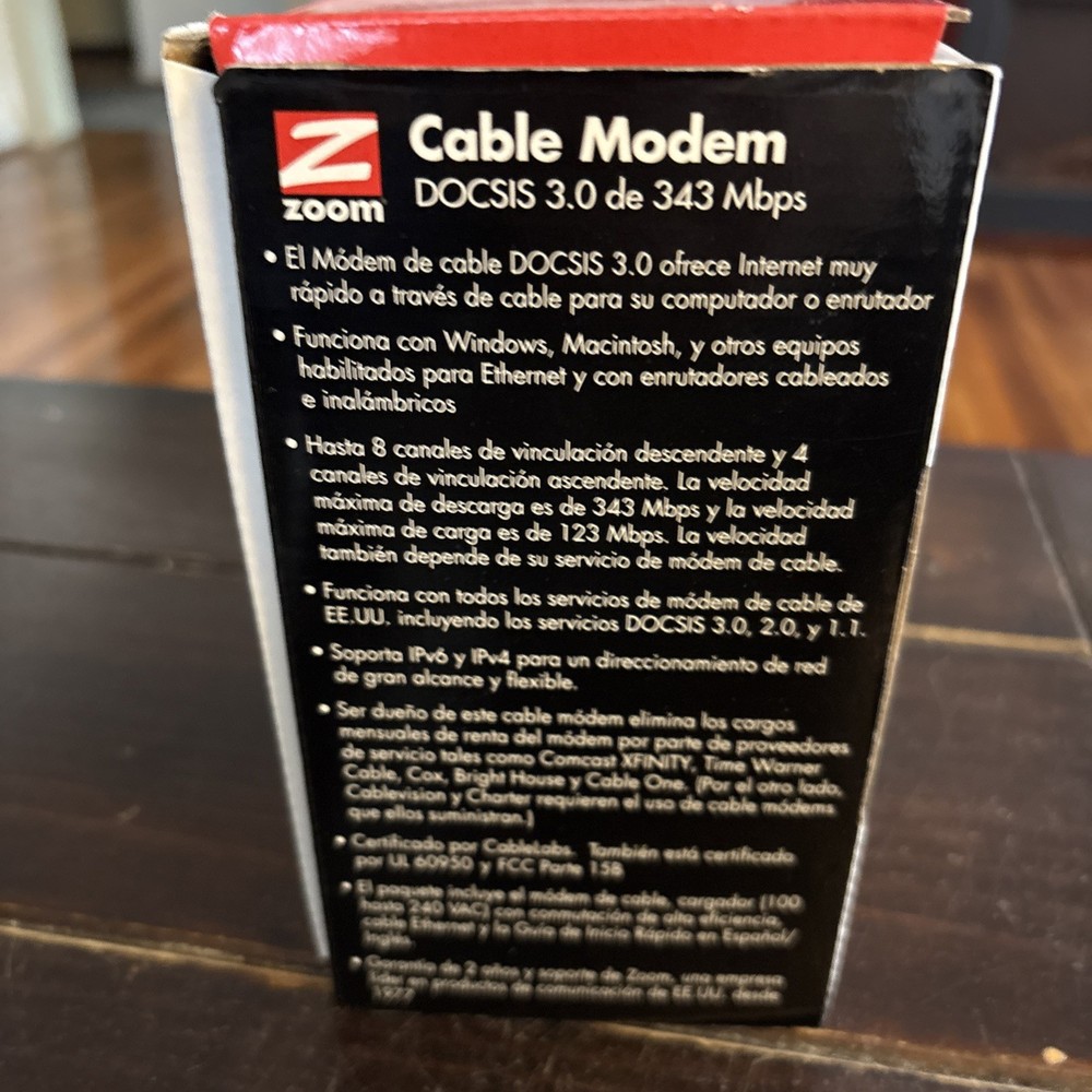 Zoom DOCSIS 3.0 Cable Modem Model 5341