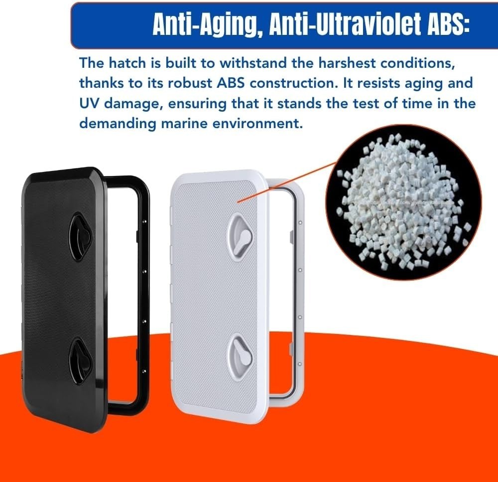 Rectangular Locking Marine Access Hatch - Durable & Weatherproof - 23.9" x 13.9"