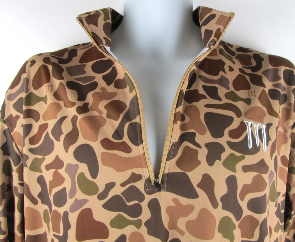 Mully Golf Quarter Zip Pullover Men's L Camo Performance Golf Jacket