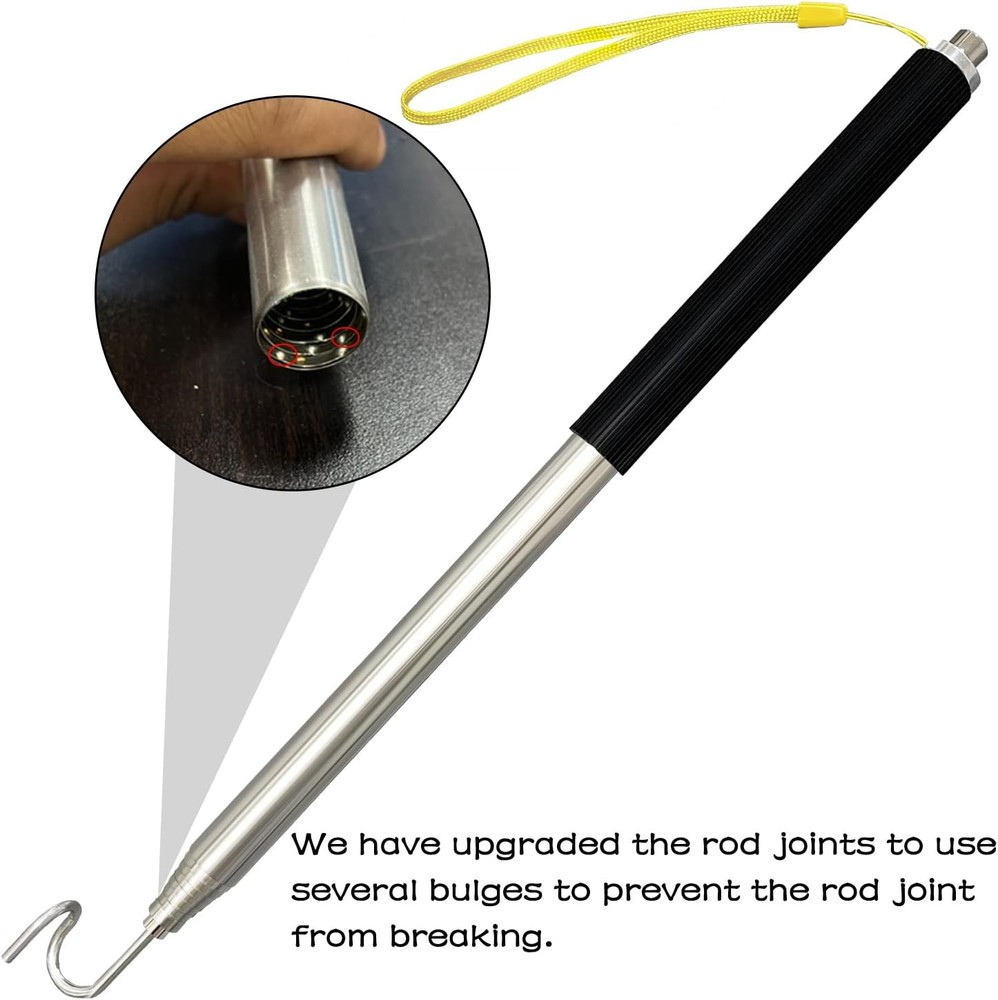 Telescoping Pole Magnetic Pickup Grabber Tool with Hook