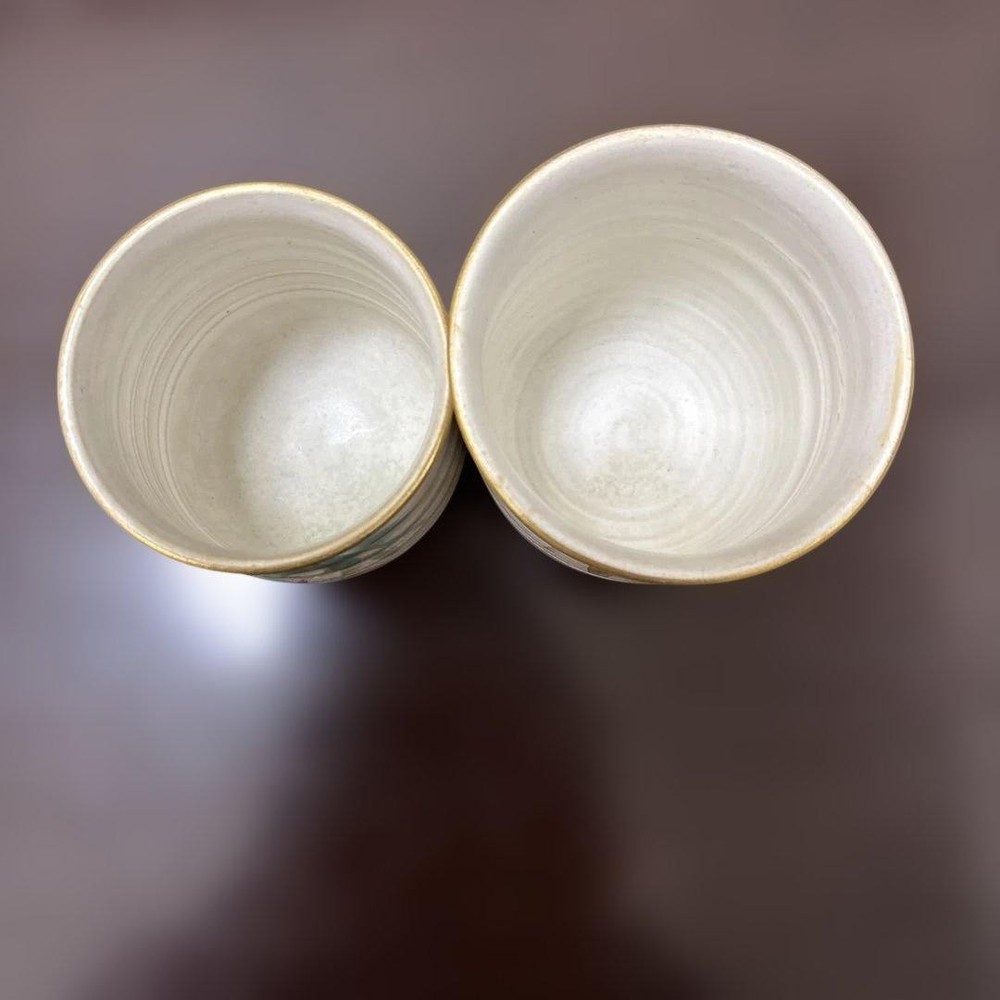 Kyoto Kiyomizu Ware Teacup Bamboo Pattern Traditional Ceramic