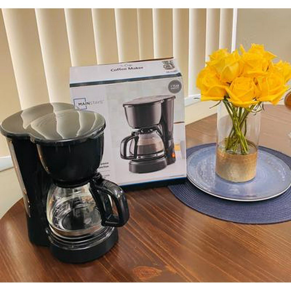 Mainstays 5 Cup Coffee Maker Black Drip Machine Compact Brewer Black