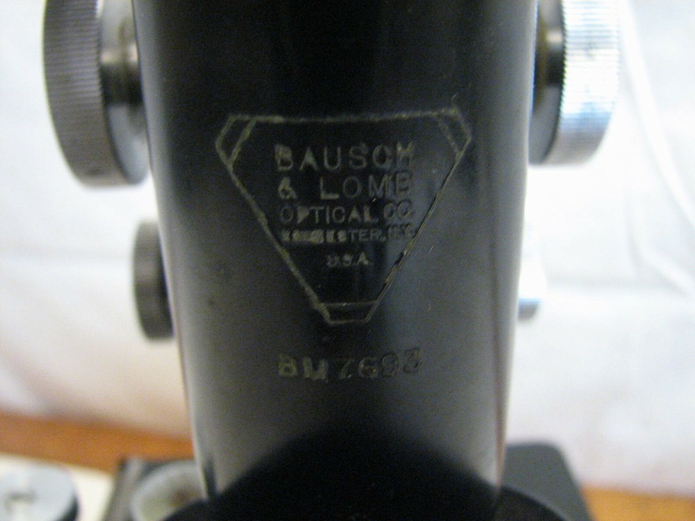 Vintage Bausch & Lomb Optical Microscope 43X Objective Compound Stage