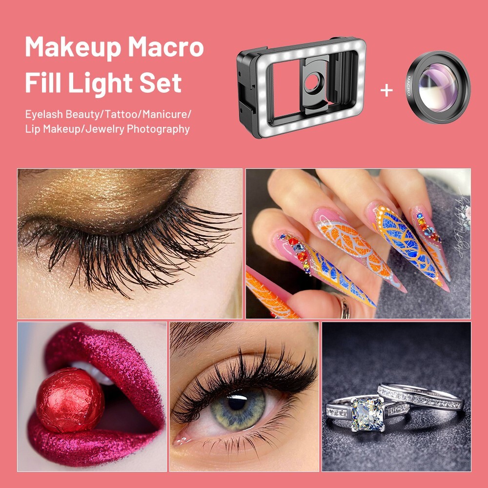 Professional Fill Light 15x Macro Phone Lens