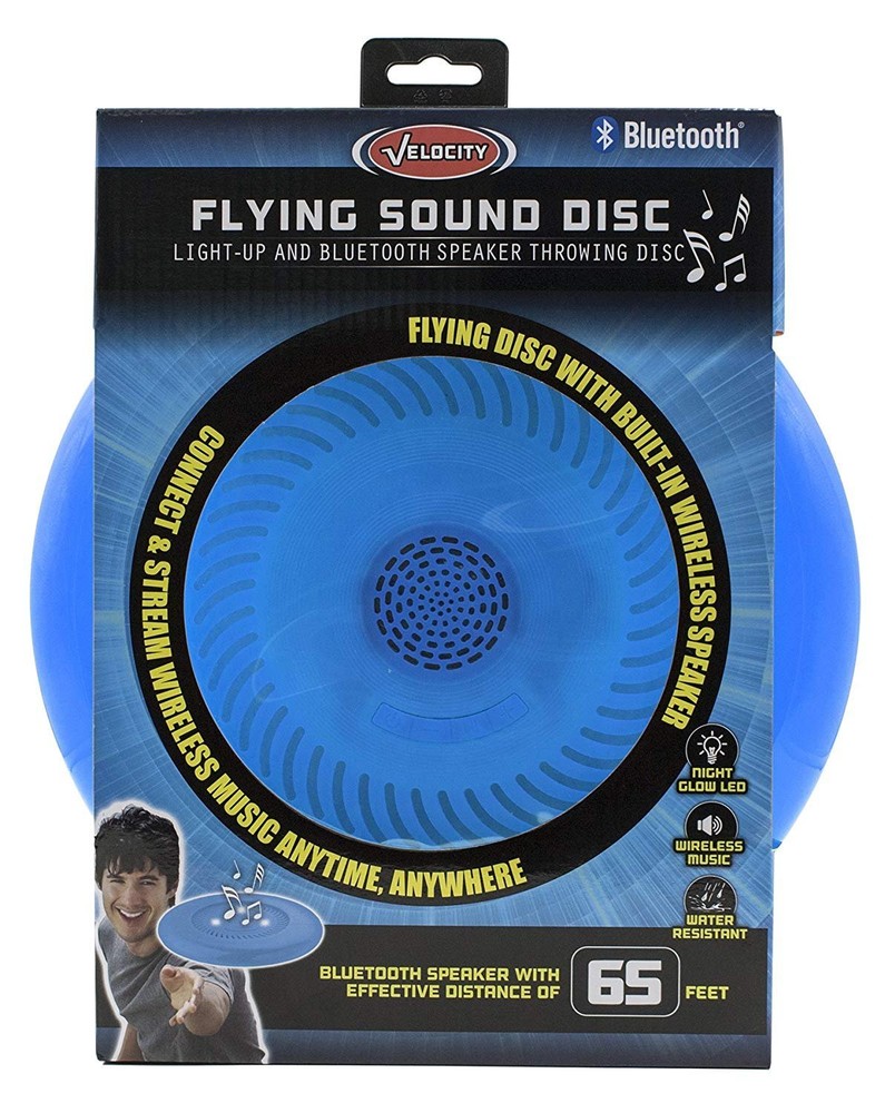 Flying Sound Disc - Light-Up and Bluetooth Speaker Throwing Disc- Blue
