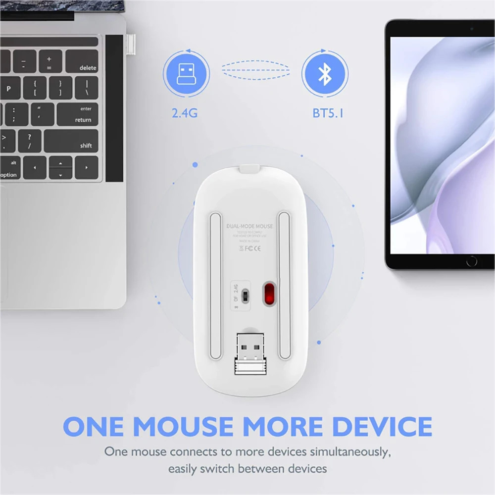 Silent Bluetooth Mouse Tablet Universal Mice Computer Laptop Optical Mouse Wirel
