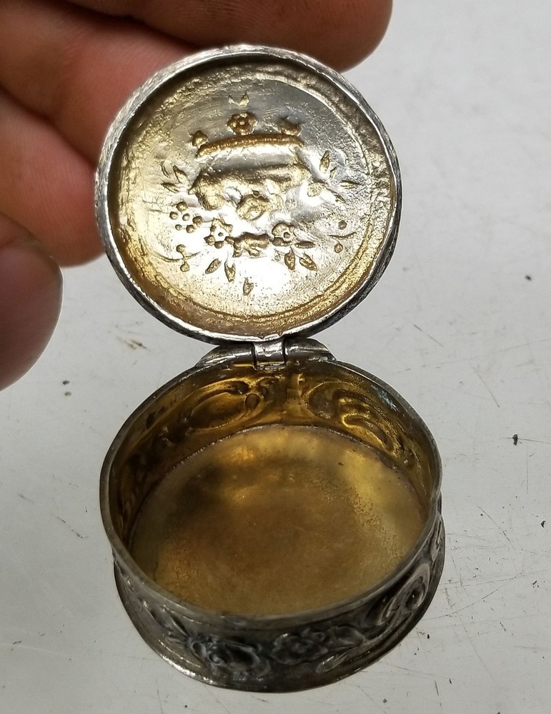 Antique Austrian German Hallmarked 830 Silver Pill Box Snuff