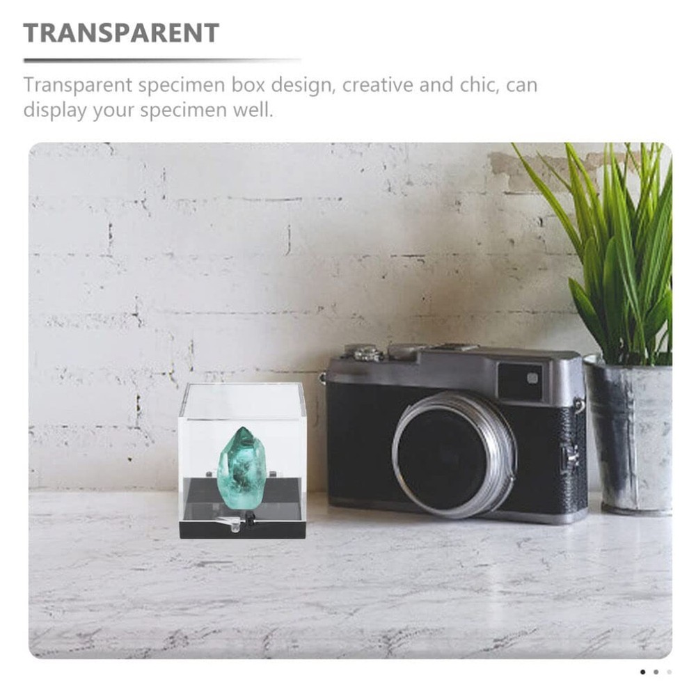 DOITOOL Mineral Display Box 12Pcs Transparent Square Plastic Specimen Display...