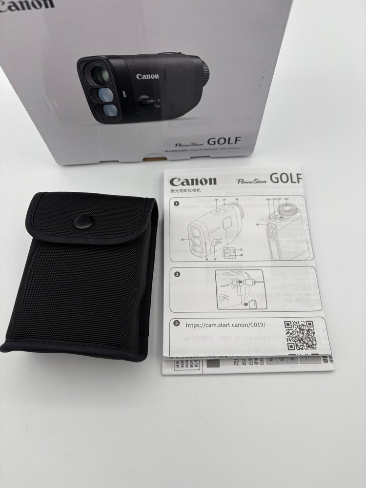 Canon PowerShot Golf Laser Rangefinder Black Bundle - MINT