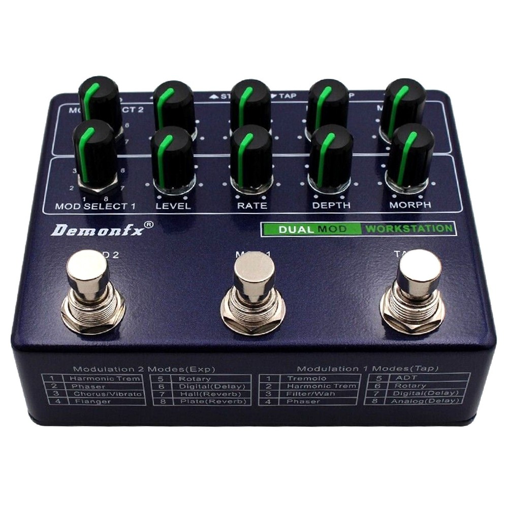 Demonfx DUAL MOD WORKSTATION Numerous Options Guitar Multi Modulation FX Pedal
