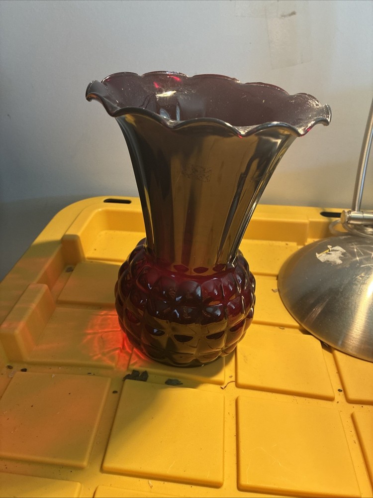 Pineapple Vase Cranberry Color