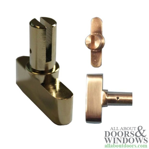 Marvin Hinged Patio Door Thumb Turn with Tailpiece - Solid Brass