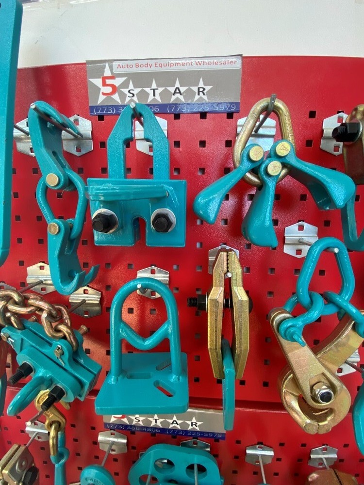 33 PIECE HEAVY DUTY AUTO BODY FRAME MACHINE PULLING TOOLS & CLAMPS #75