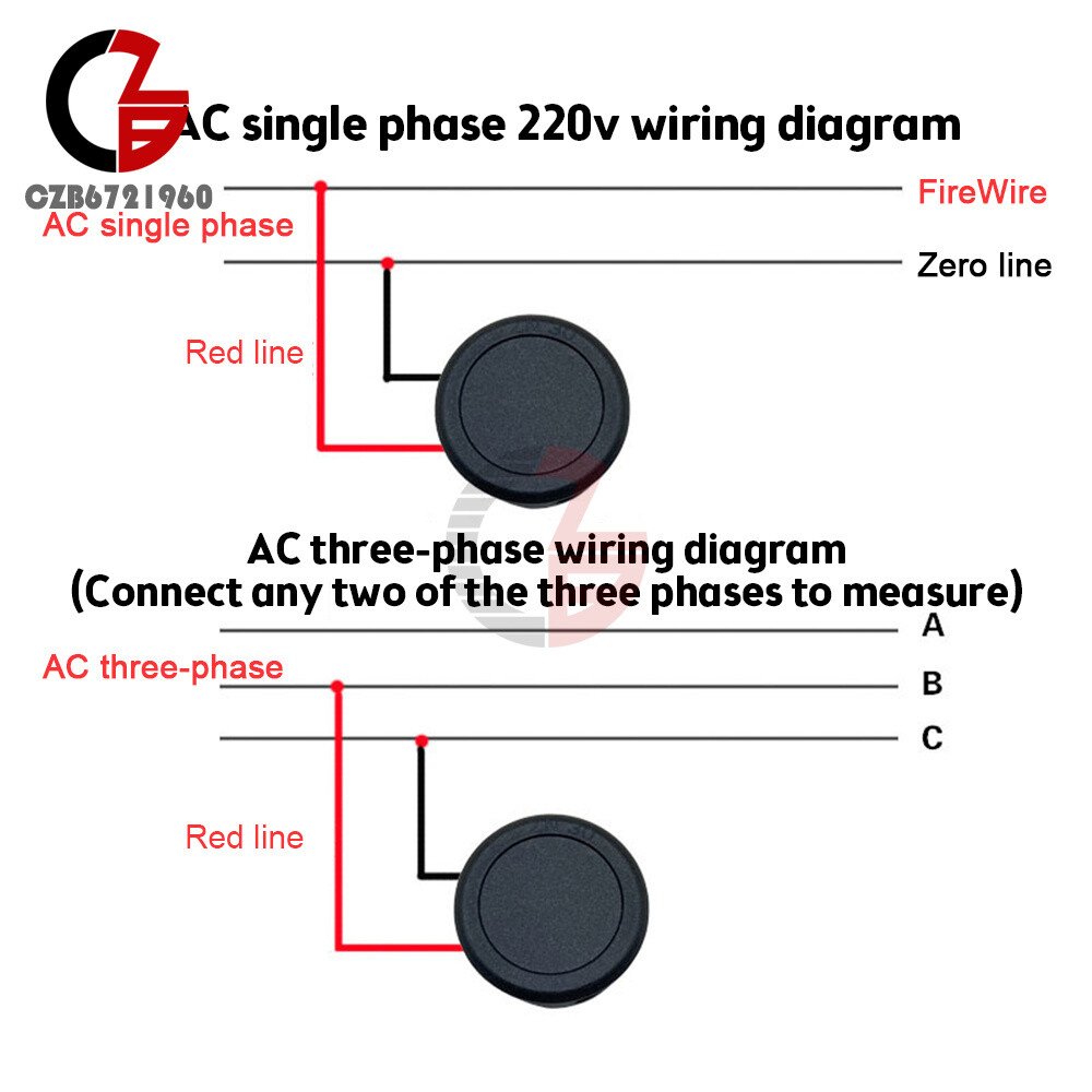 AC 50-500V Voltmeter LED Display Digital Panel Meter Voltage Indicator Red Blue