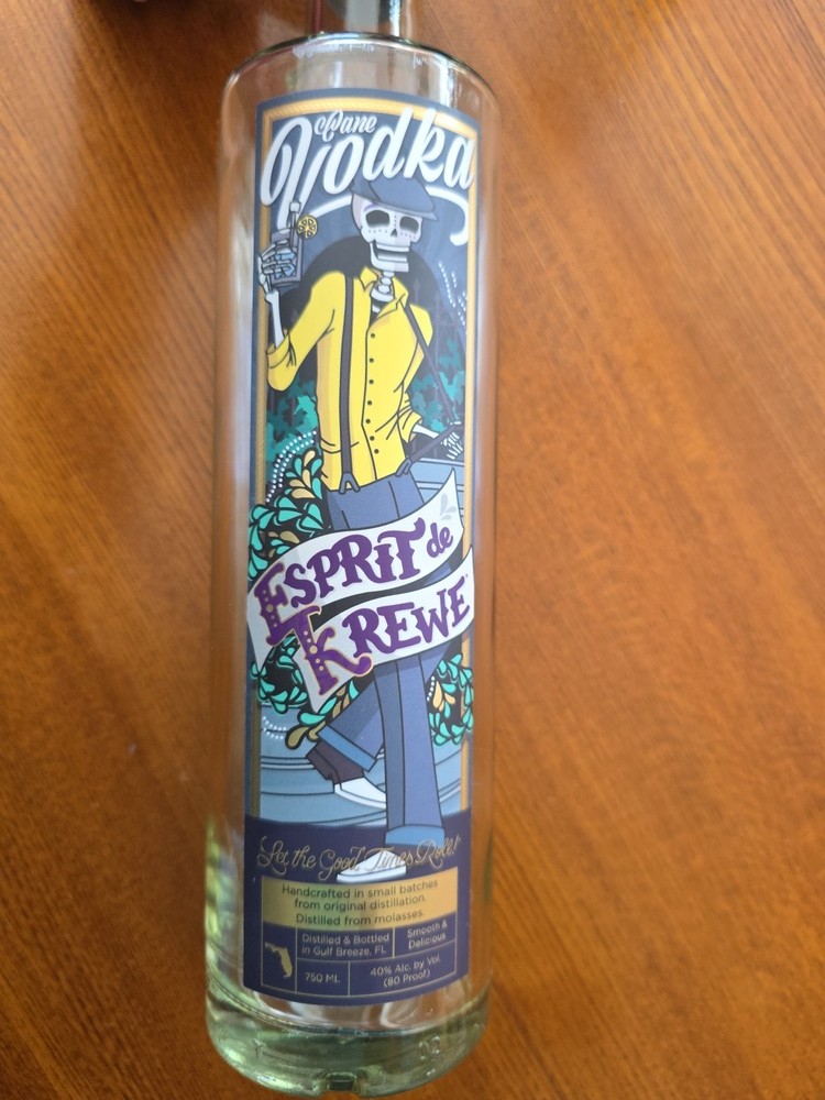 Esprit de Krewe Vodka Rum Bottle Empty
