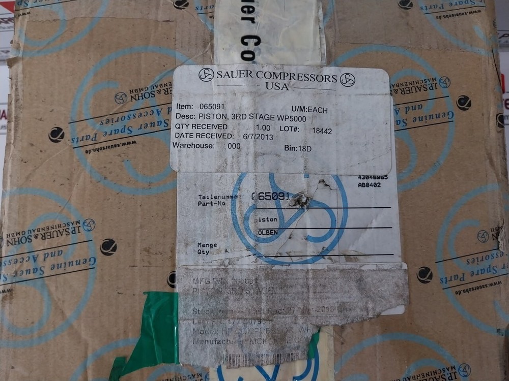 J.P. Sauer & Sohn 065091 Compressor Coltri 3rd Piston Wp5000