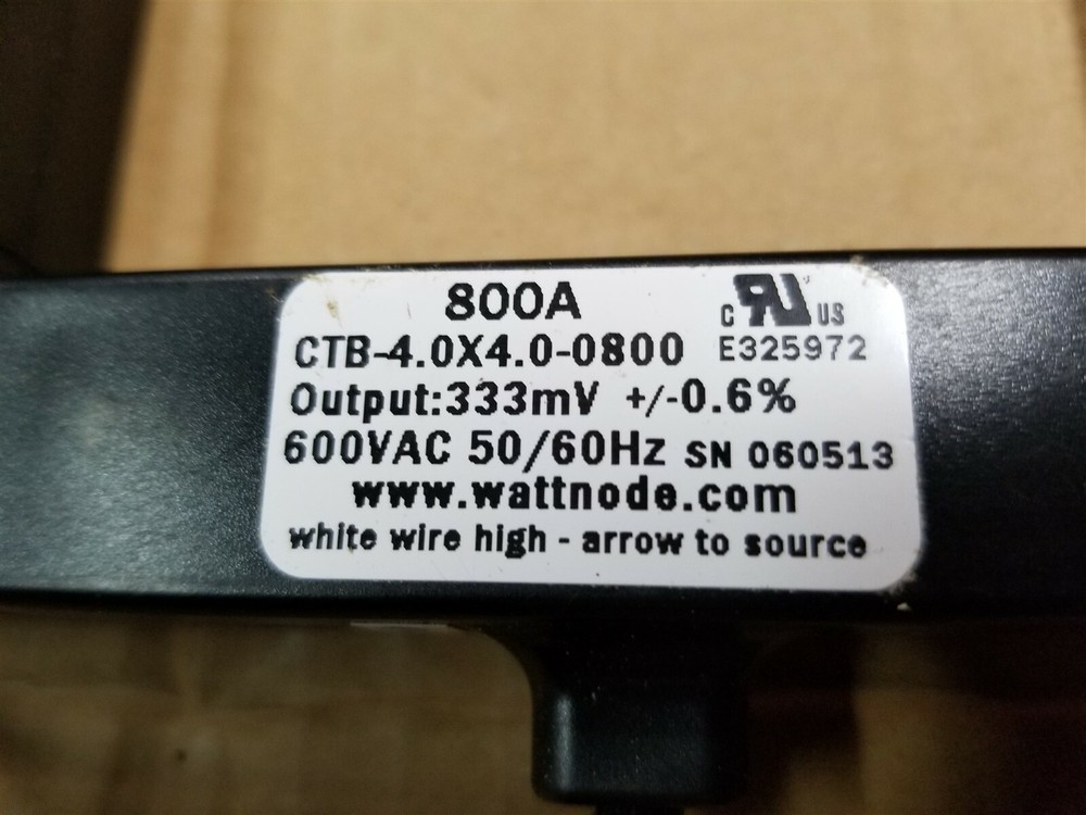 Wattnode CTB-4.0X4.0-0800 Bus Bar Current Transformer - MAKE OFFER!