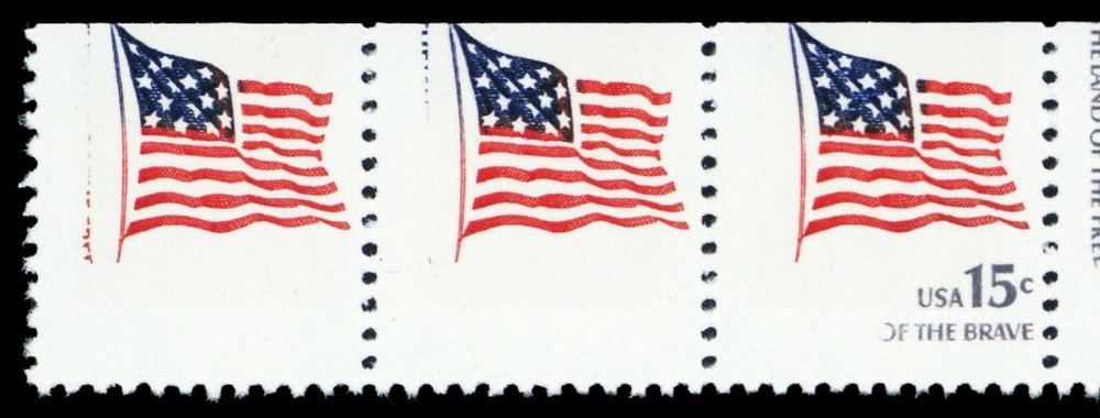 1597b, Grey Color Omitted Error in Transitional Strip CV $600.00 - Stuart Katz