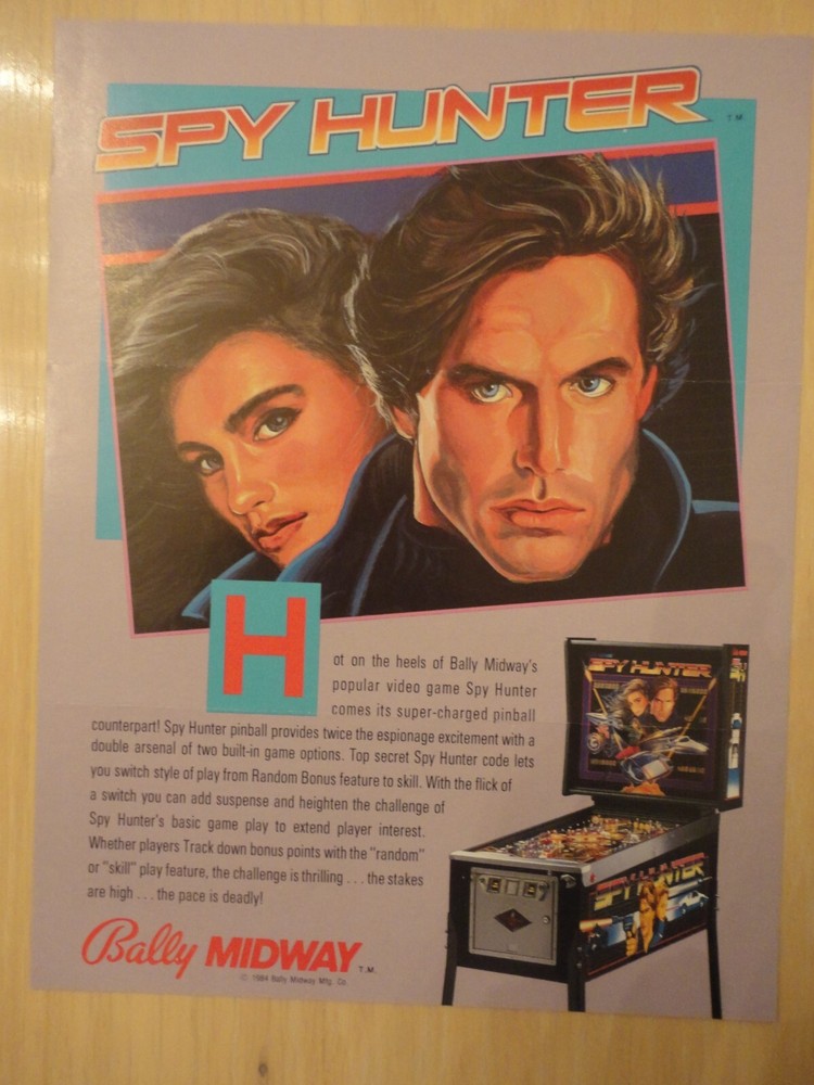 Spy Hunter Pinball Machine Flyer Bally Original Brochure