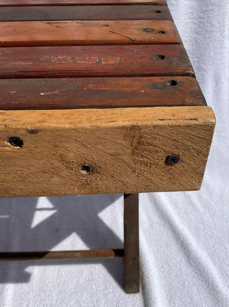 Vintage Folding Wooden Step Stool Seat
