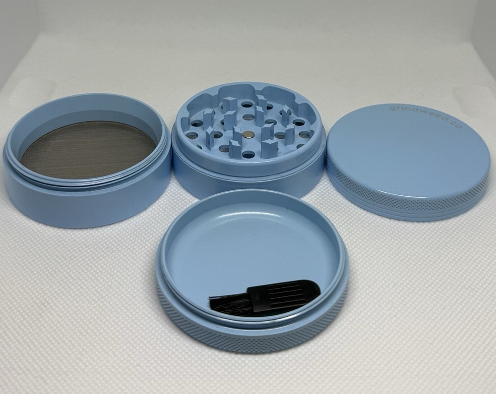 Herb Grinder 4-Piece Set 2.5" Ceramic Non-stick Blue
