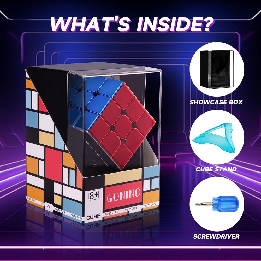 Speed Cube 3x3, Metallic Magic Cube 2025, Magnetic Reflective Mirror Cube, Stick