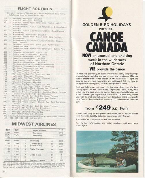Transair timetable 1976/05/25