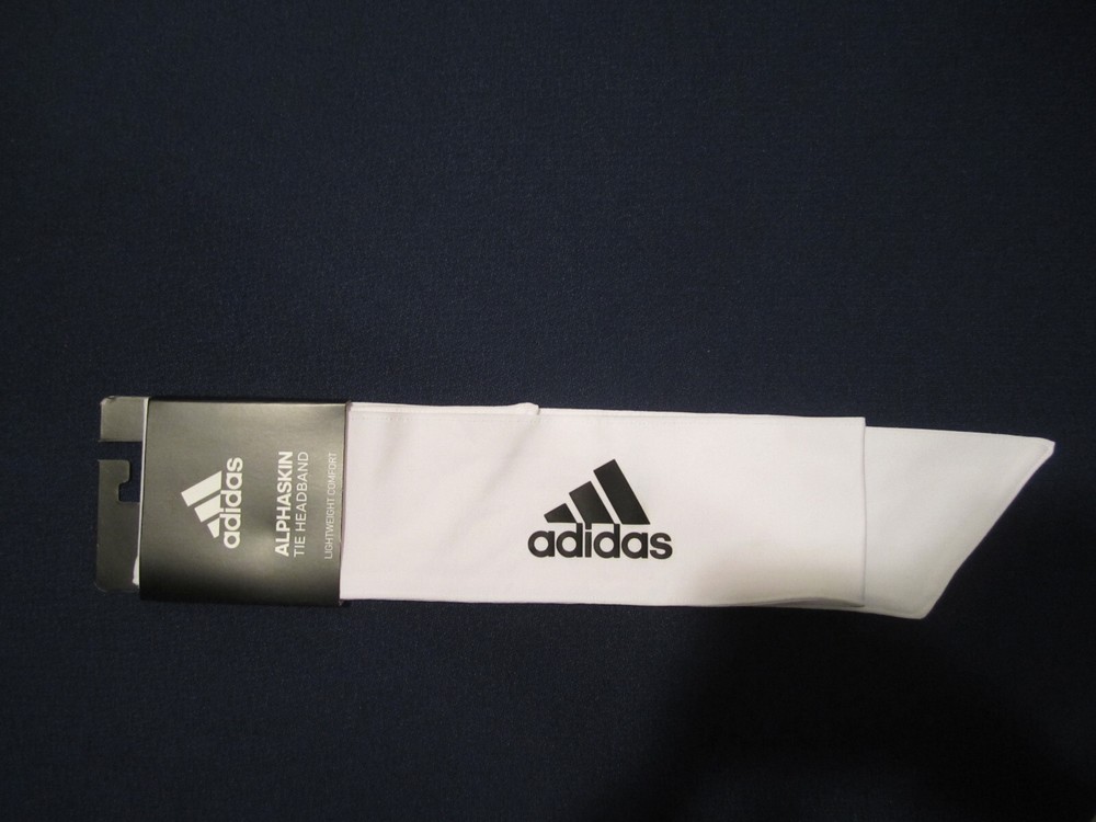 Adidas Alphaskin Tie Headband Black and White One Size
