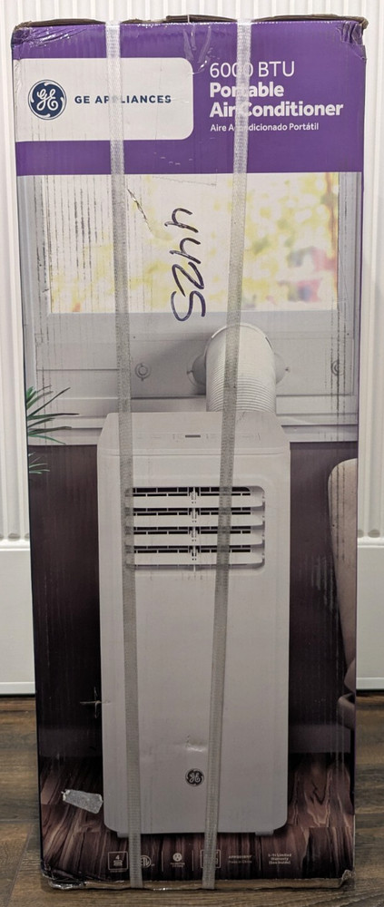 GE 6,000 BTU Portable Air Conditioner, Cools 250 sq. ft., Model APMS06BWF