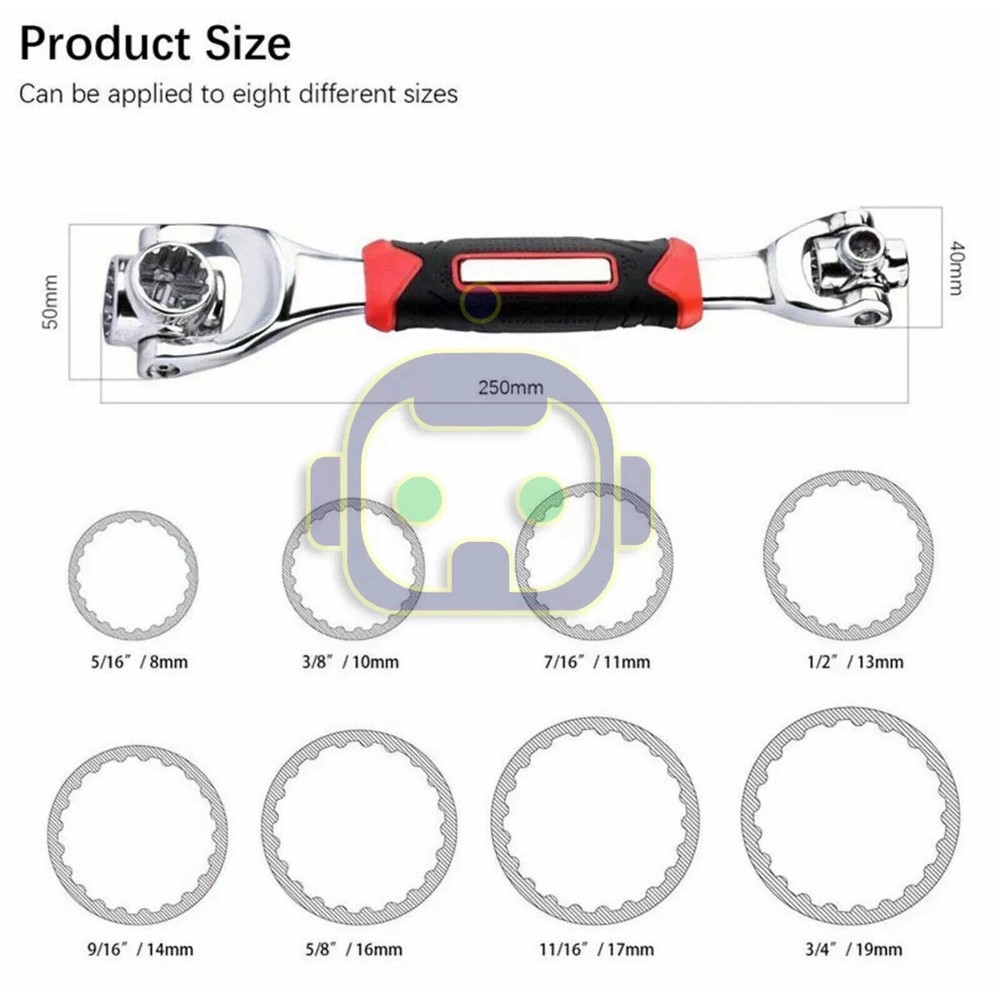 52 in 1 Universal Wrench Multi-Function Socket Tiger Spanners Adjustable Tools