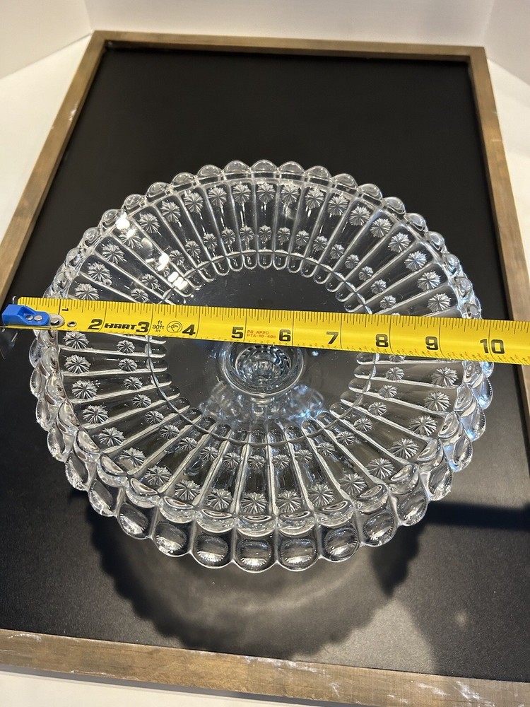 EAPG Clear Pressed Glass Cake Stand Rum Well Compote