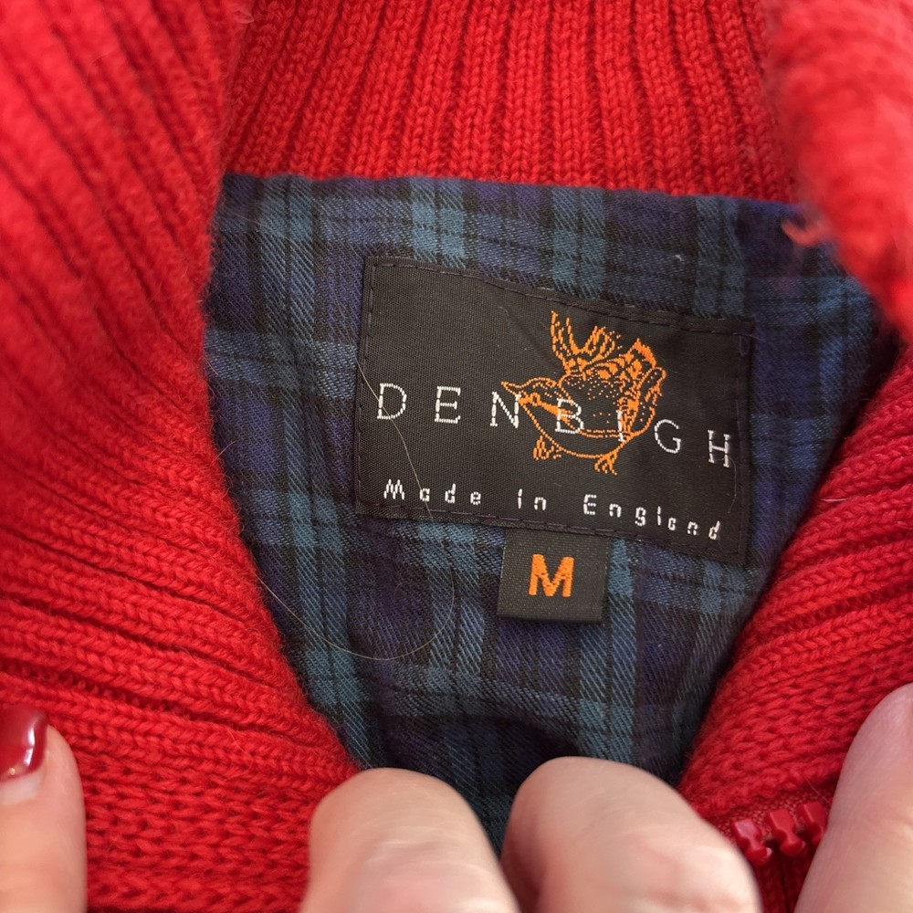 Denbigh Wind Stopper Pullover Mens Medium Blue Popover Golf 100% Wool Jacket