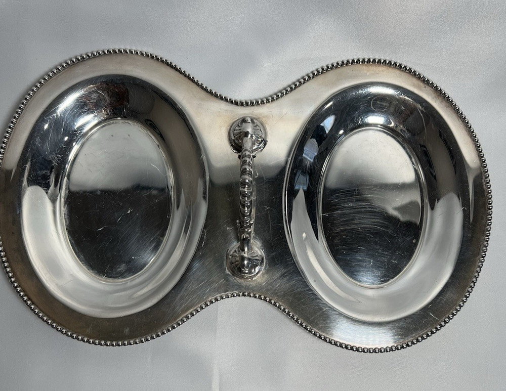 Rand Silverplate Covered Serving Dish with Glass Inserts and Lids