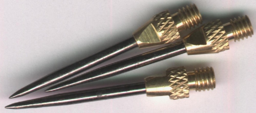 2ba Gold Keypoint Knurled Alloy Dart Points: 3 per order