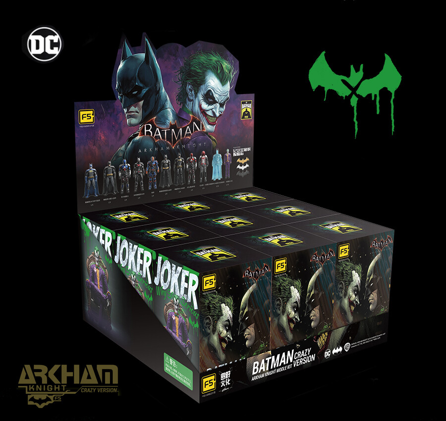 YUANYE DC Batman Arkham Knight Crazy Version Blind Box Assembly Model Kit Figure