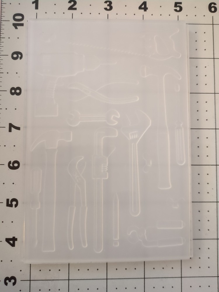 Unbranded embossing Folder 3 D Tool Set Father's Day Hammer Screwdriver Pliers