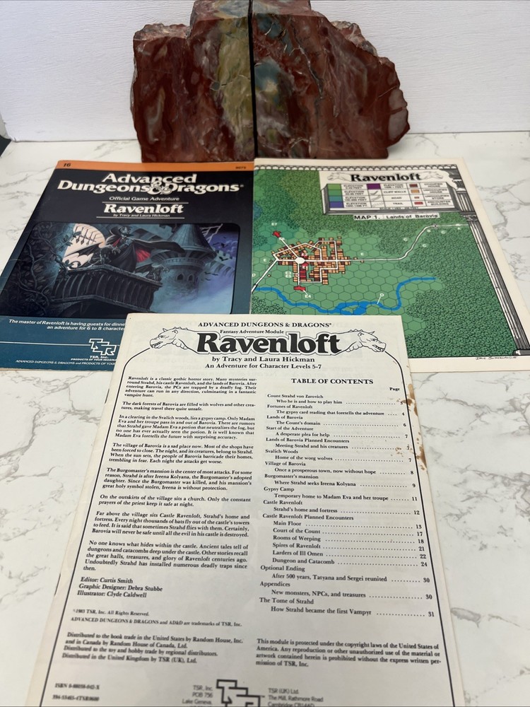 Advanced Dungeons & Dragons Ravenloft 16 TSR 9075 Both Maps