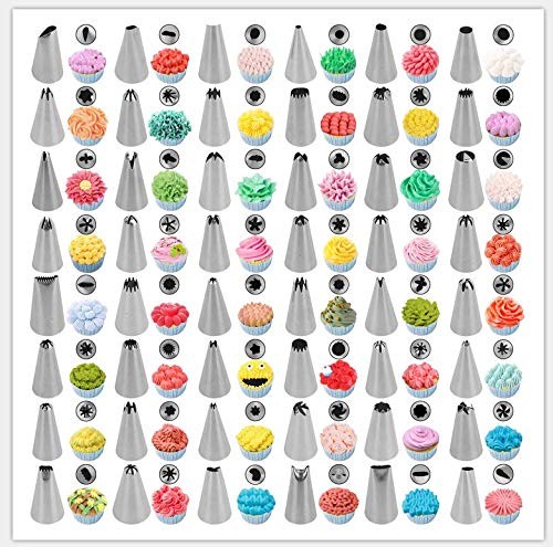 48-Piece Numbered Piping Tips, Cookie Icing Tips, Cookie Decorating Kit, Cake...