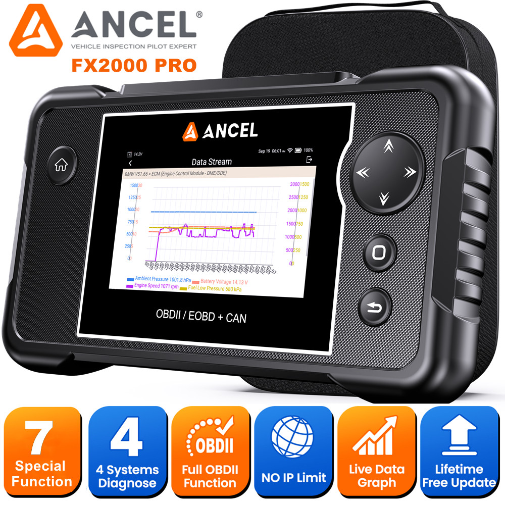 ANCEL FX2000 PRO OBD2 Scanner ABS SRS TCM PCM Code Reader ABS Bleeding DPF Regen